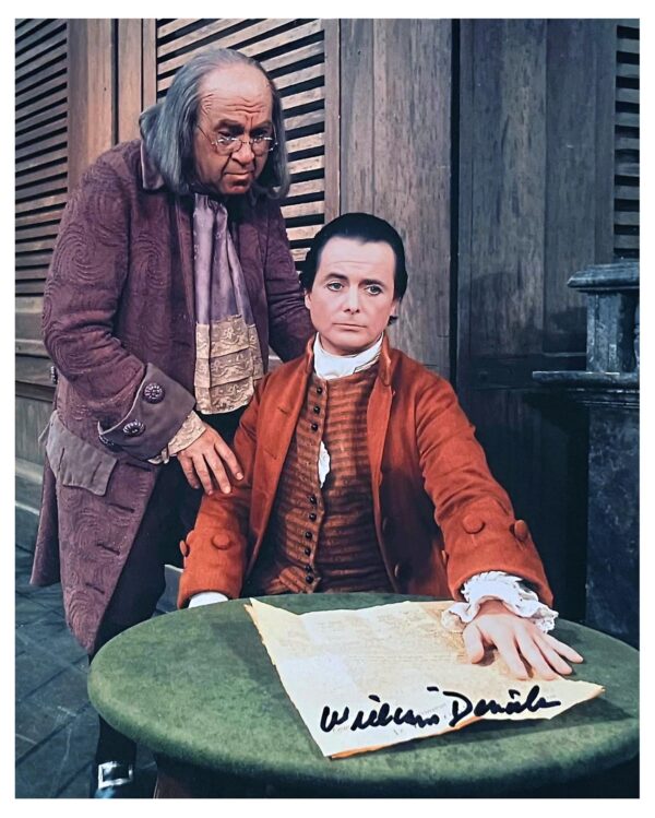 8" x 10" Autographed Picture of William Daniels as John Adams and Howard da Silva as Benjamin Franklin from the movie 1776
