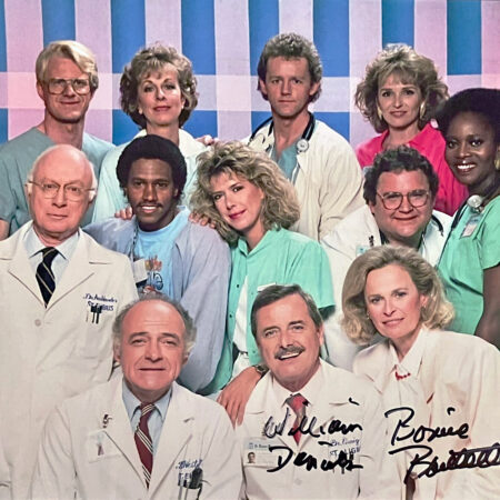 8" x 10" St. Elsewhere Cast Photo Season 4 Autographed by William Daniels and Bonnie Bartlett