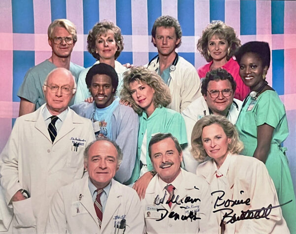 8" x 10" St. Elsewhere Cast Photo Season 4 Autographed by William Daniels and Bonnie Bartlett