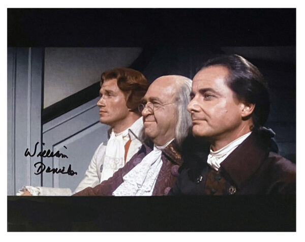 8" x 10" Autographed Picture of William Daniels as John Adams, Howard da Silva as Benjamin Franklin, and Ken Howard as Thomas Jefferson from the movie 1776