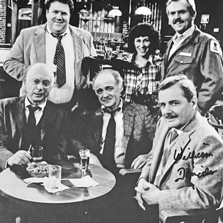 Signed behind-the-scenes picture of from St. Elsewhere Season 3, episode 24, Cheers